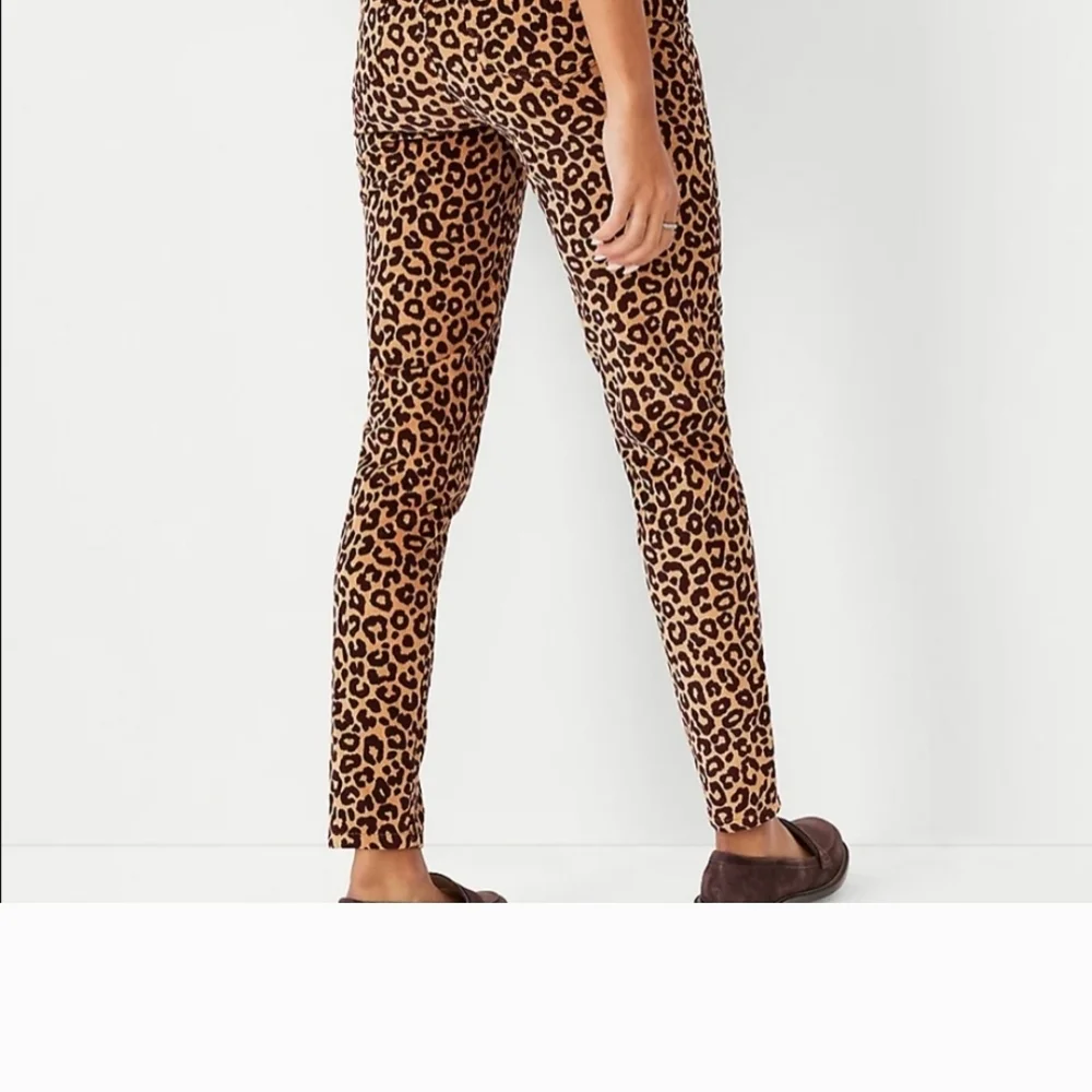 Ann Taylor Leopard Print Corduroy Skinny Pants Highest Rise NWT 2 Petite